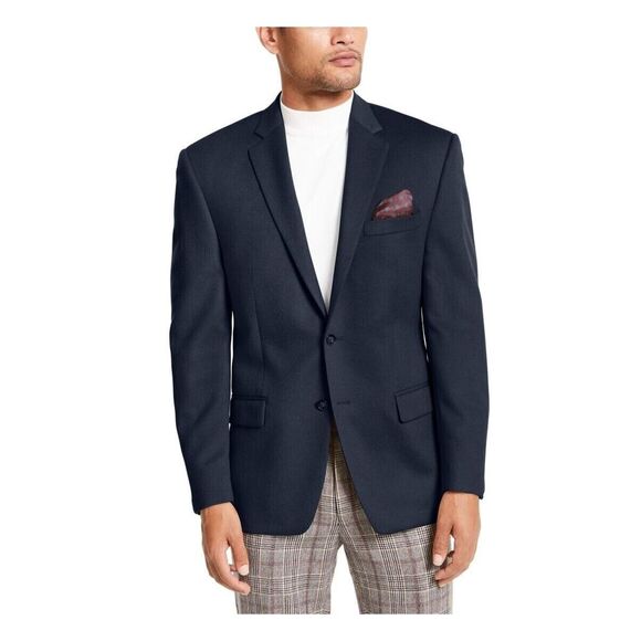 Ralph Lauren Blazer‎ Mens Size 44T Navy Blue 100% Wool Laine Sport Coat Jacket